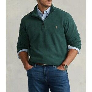 Polo Ralph Lauren Estate Rib Sweater Mens Large Quarter Zip Pullover Preppy